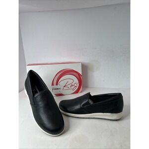 Ros Hommerson Walking Co.Orleans Women's Slip On Sz 9M Black Tumbled Leather New